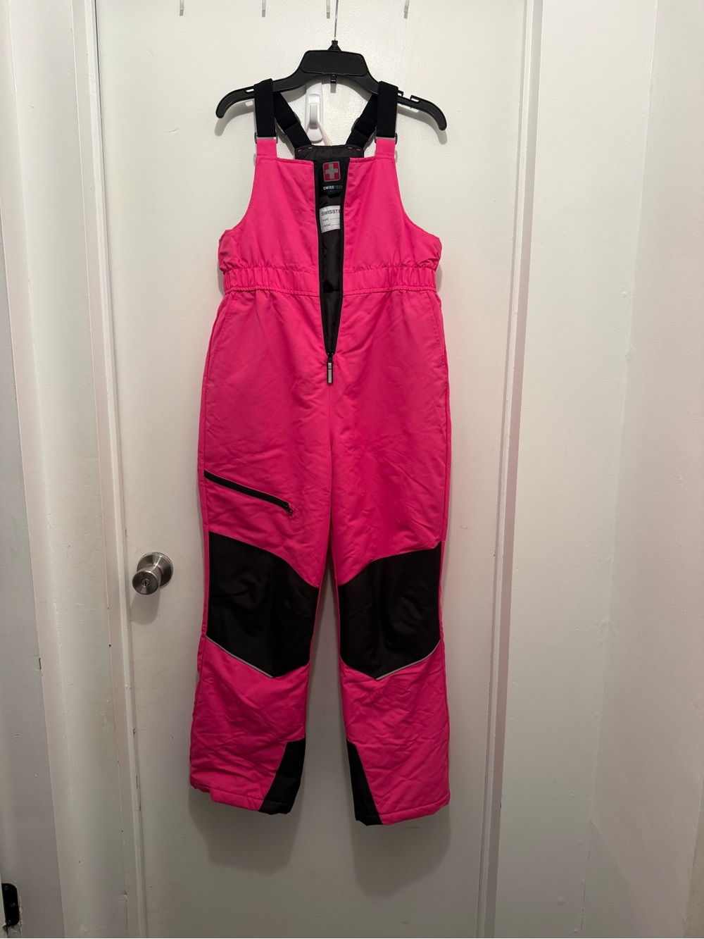 Kids Pink Insulated Snow Bibs - Swiss tech size xl 14/16